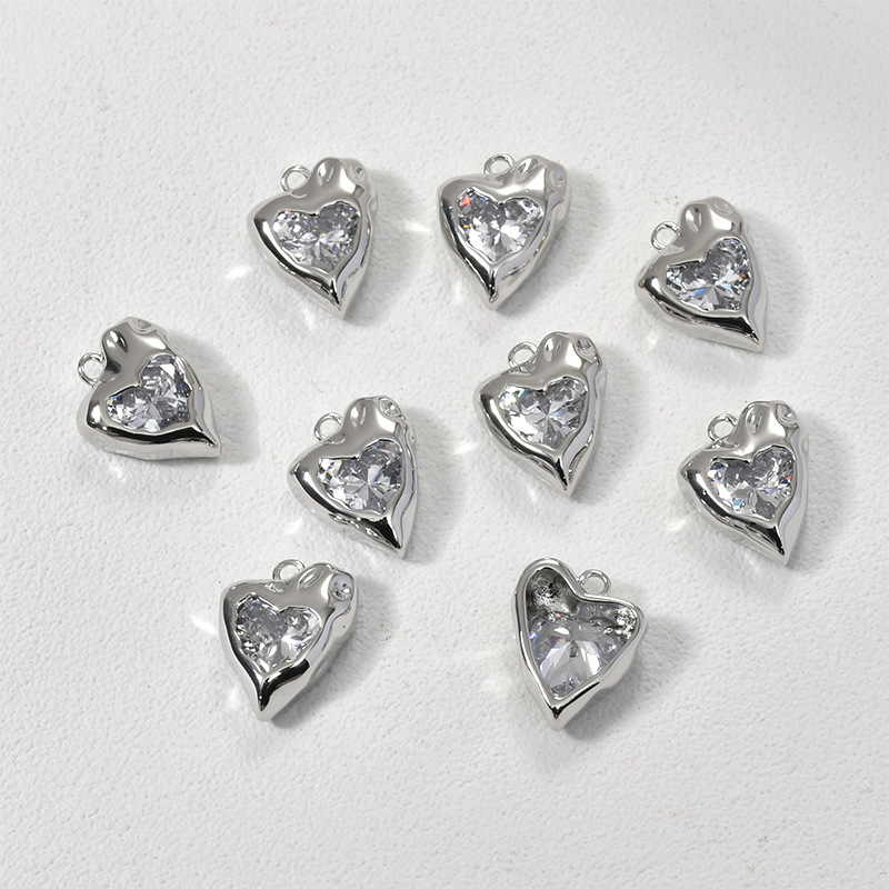 White zirconium peach heart white k