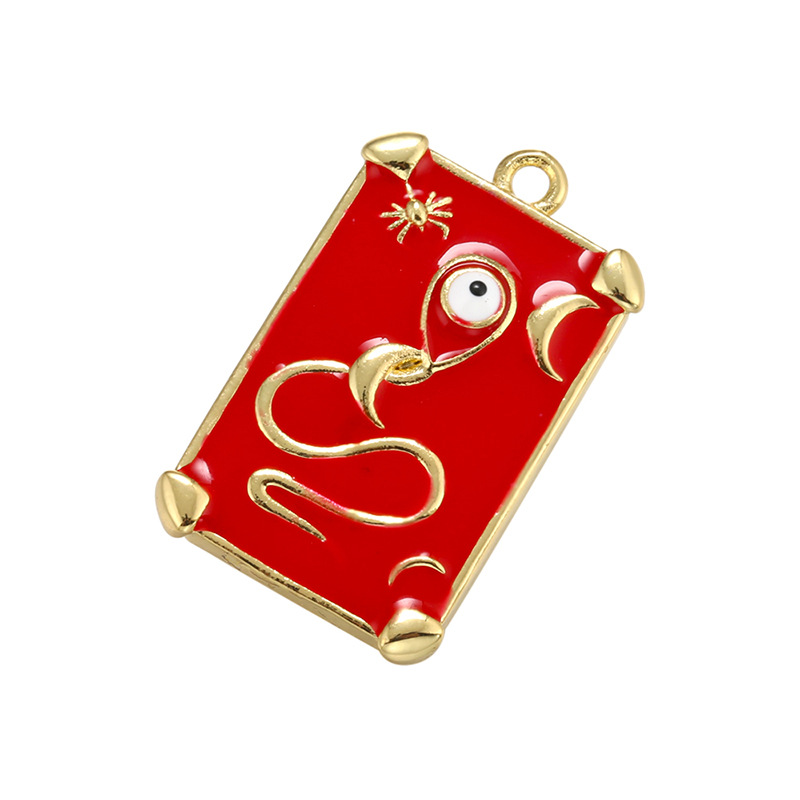 6 gold color plated with red