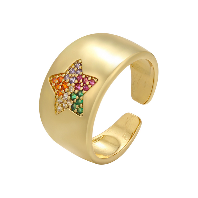 gold color plated with colorful CZ