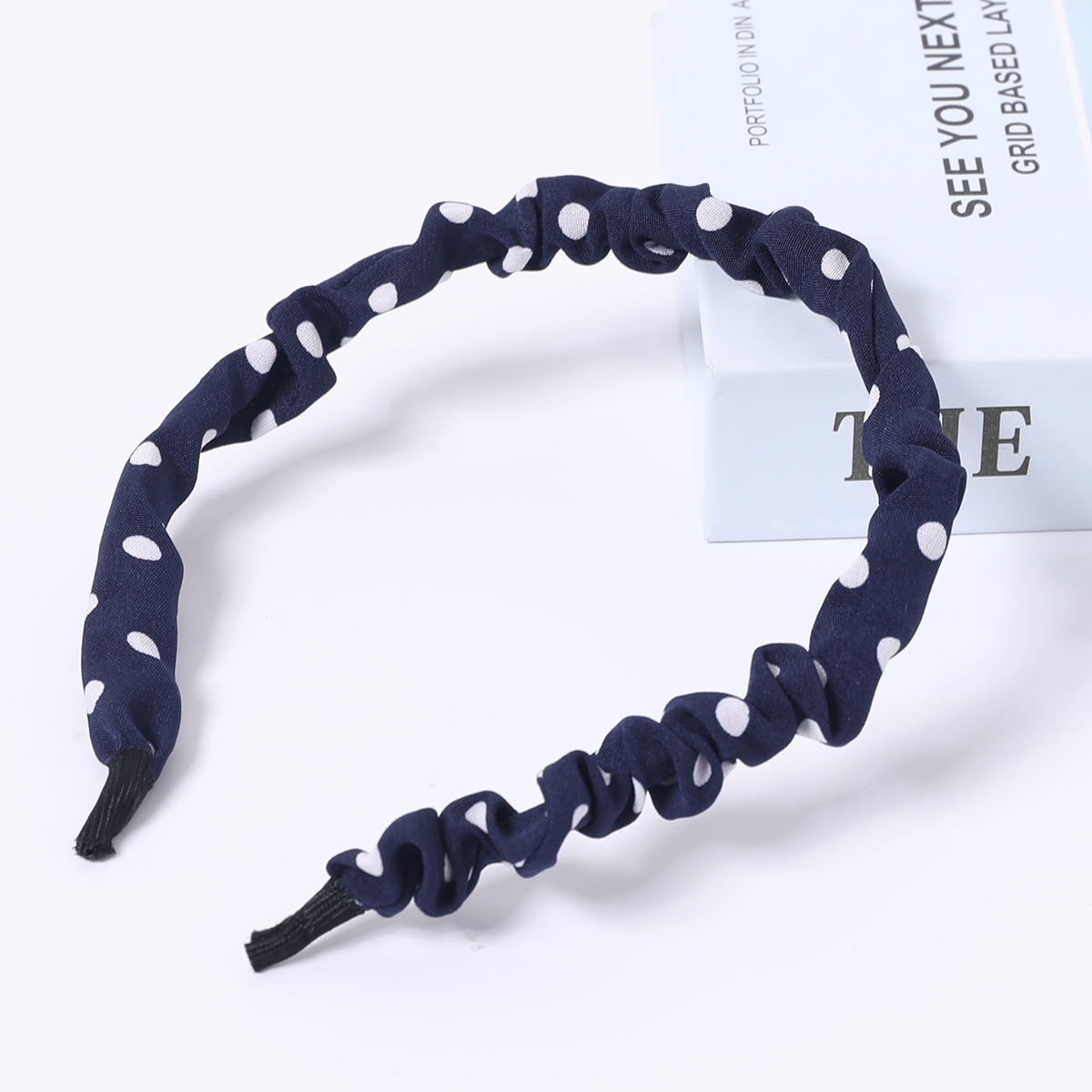 4:Dark blue dot cloth large intestine headband