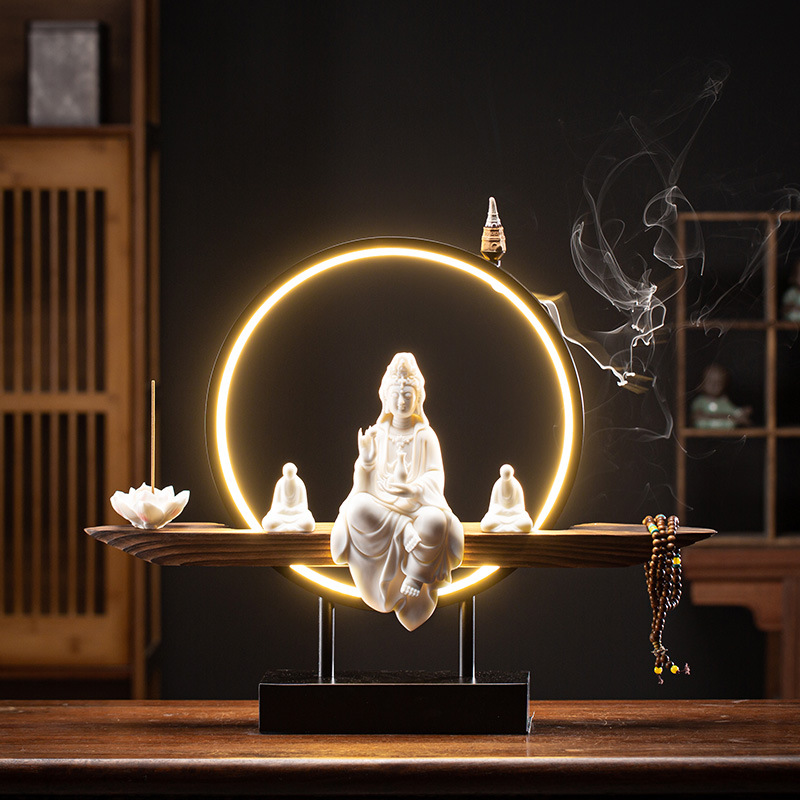 4:Pure bottle Guanyin [ceramic white]   full set of lamps