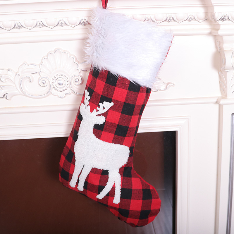 gingham plush socks big deer