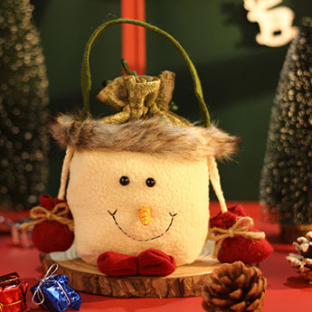 Burlap Pocket Tote Snowman