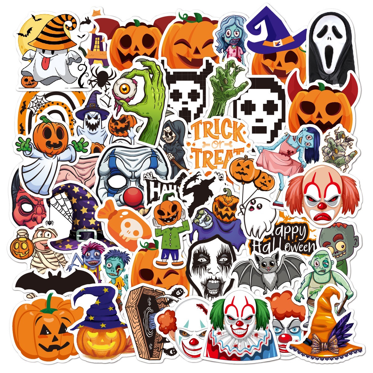 TT161-Halloween Stickers 50pcs