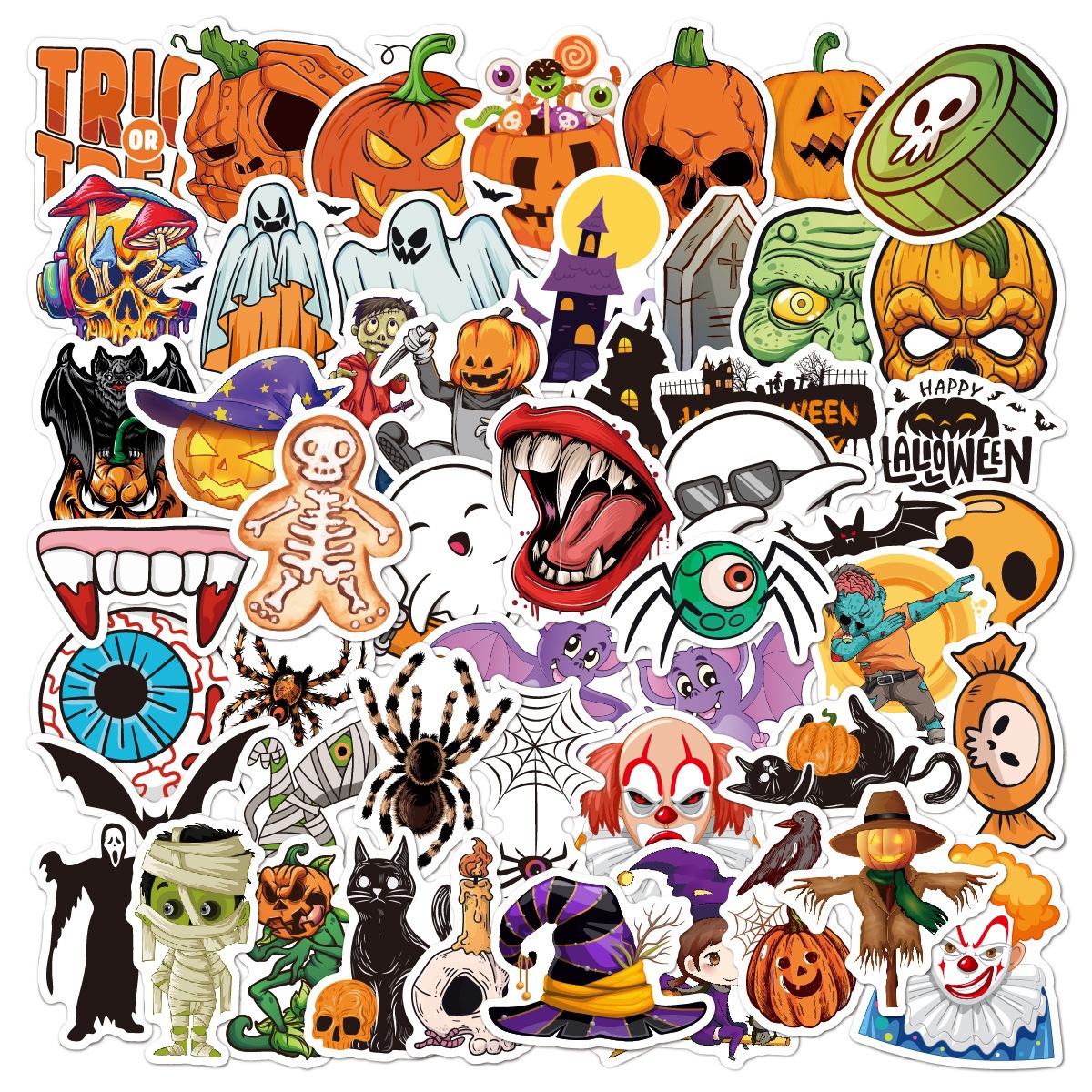 TT162-Halloween Stickers 50pcs