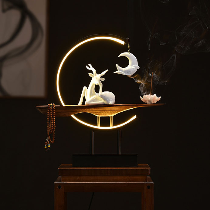 One Deer Guards + Half Round Lamp + Lotus + Buddha