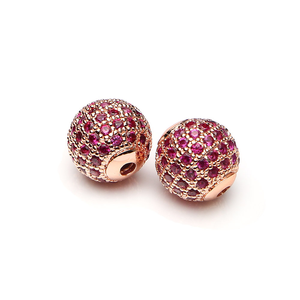 Rose Gold Red Corundum 10mm