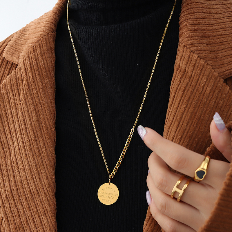 M003 Alphabet Medal Necklace