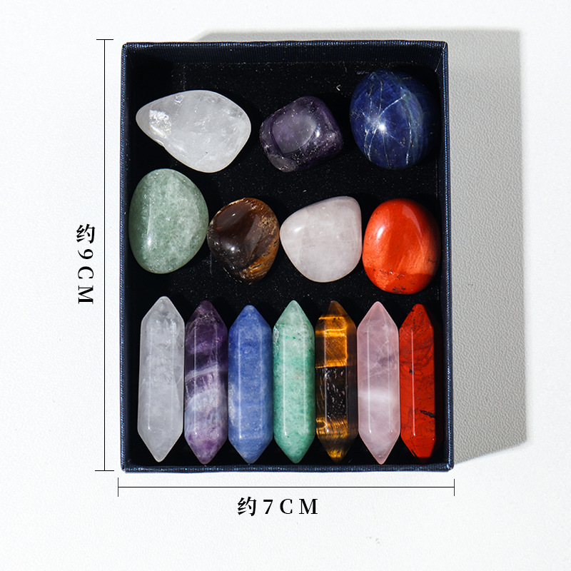 3:7 rough stone 7 crystal columns (box)