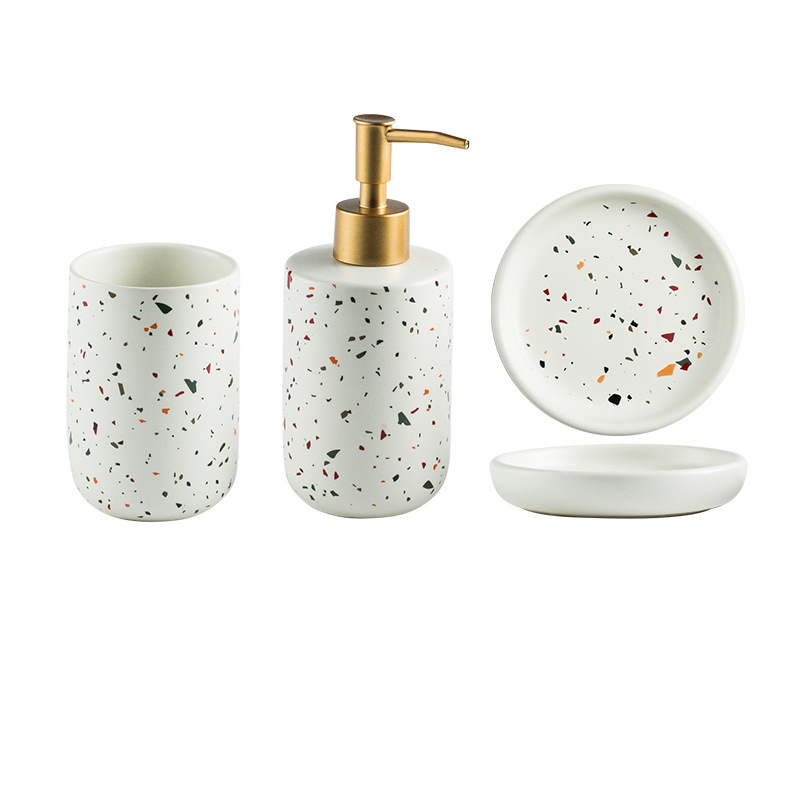 round terrazzo set of three