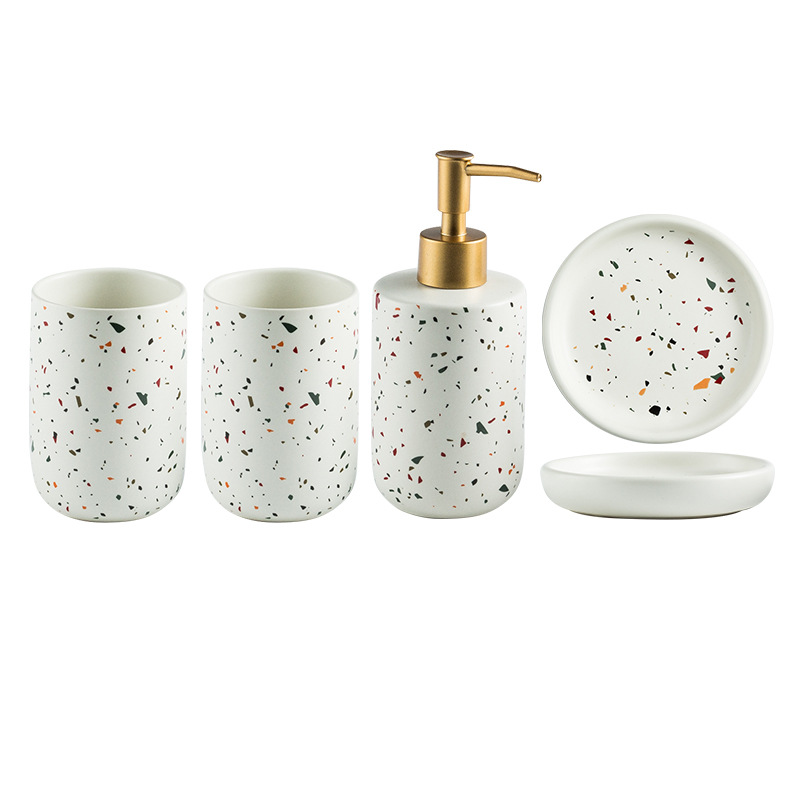 Round terrazzo set of four