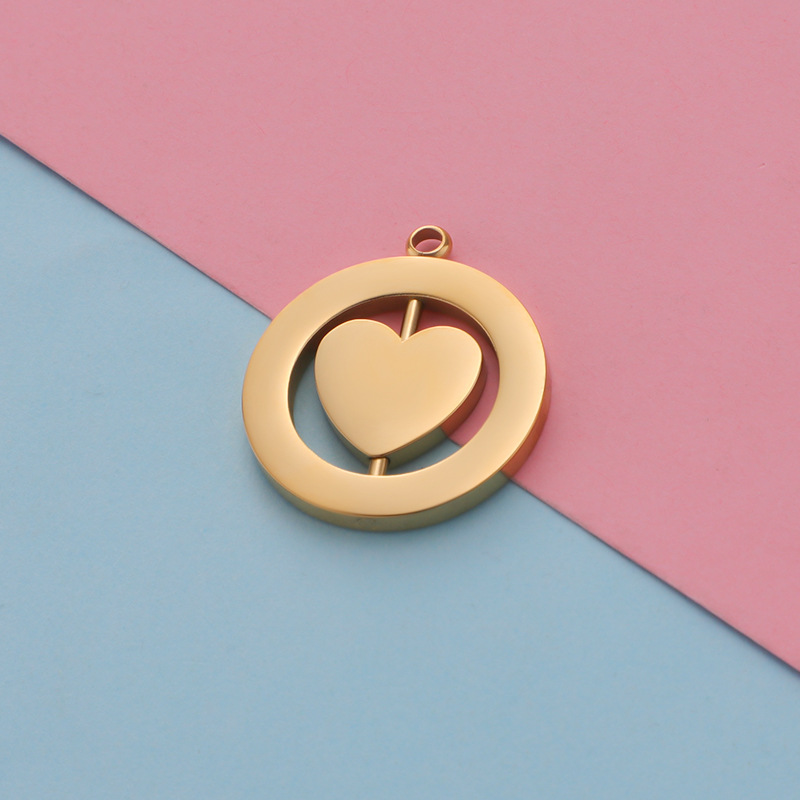 Peach Heart Gold 25*29mm