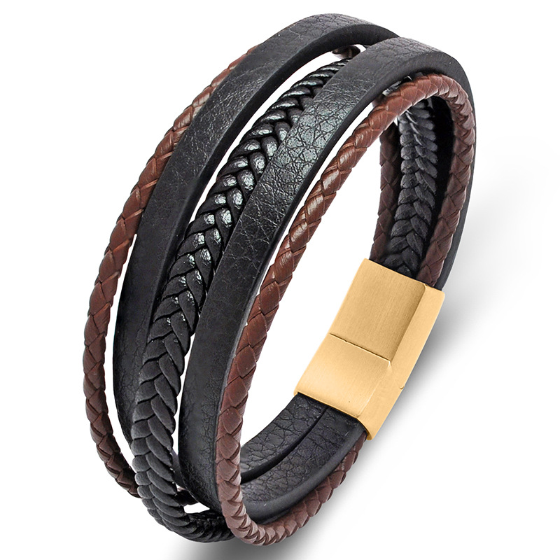 Black brown leather [gold] 20cm