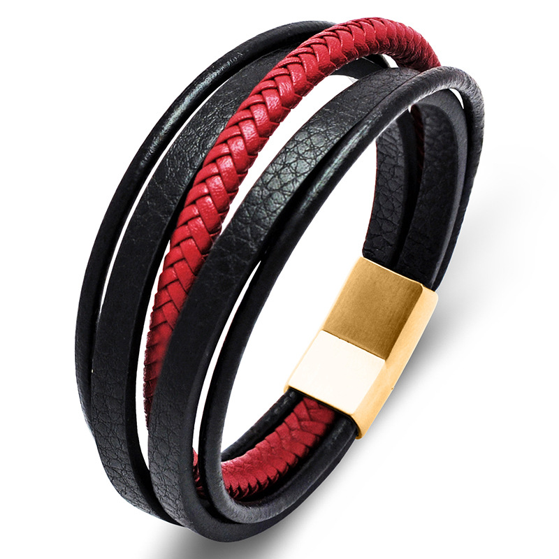 Red black leather [gold] 21.5cm