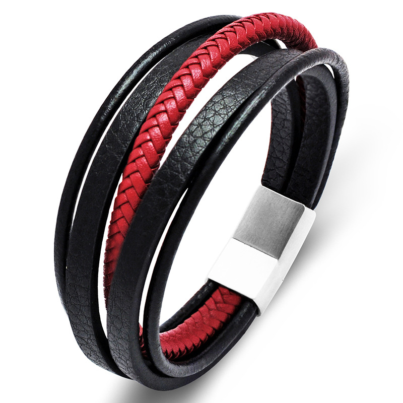 3:Red black leather [steel color]