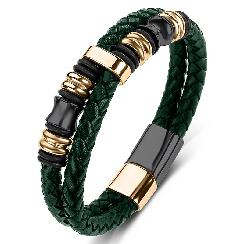 Green leather [gold black] 21cm