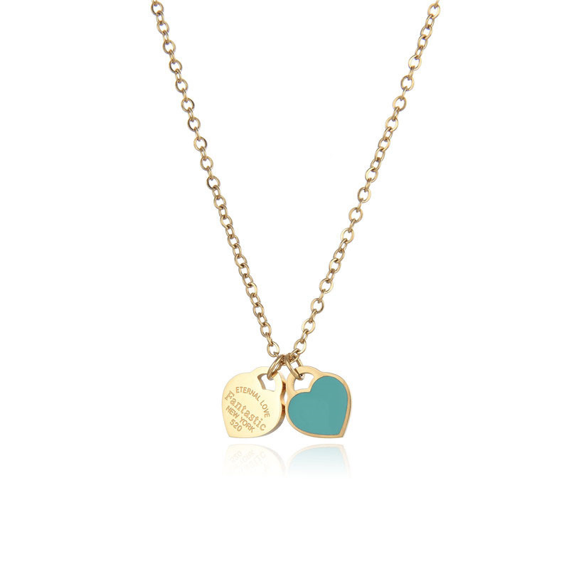 1:Double peach heart gold green