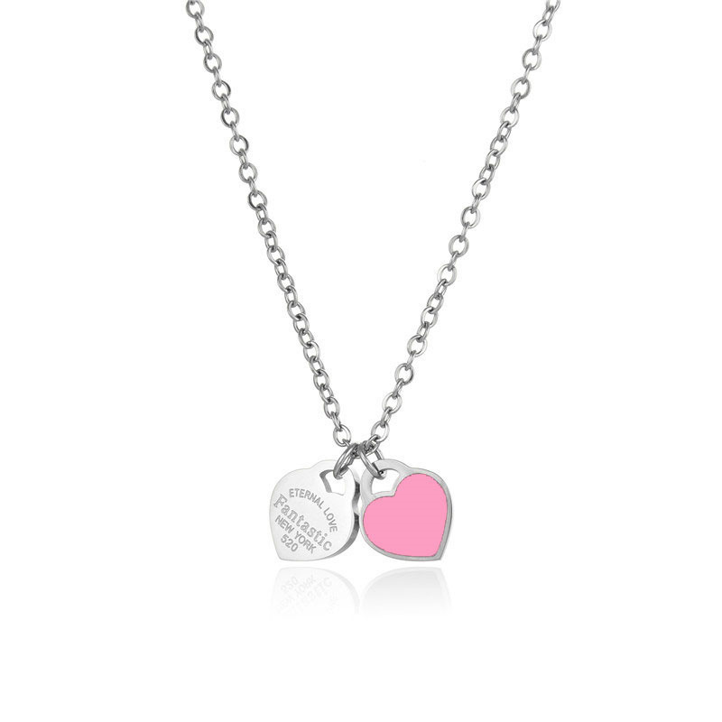 8:Double peach heart steel pink