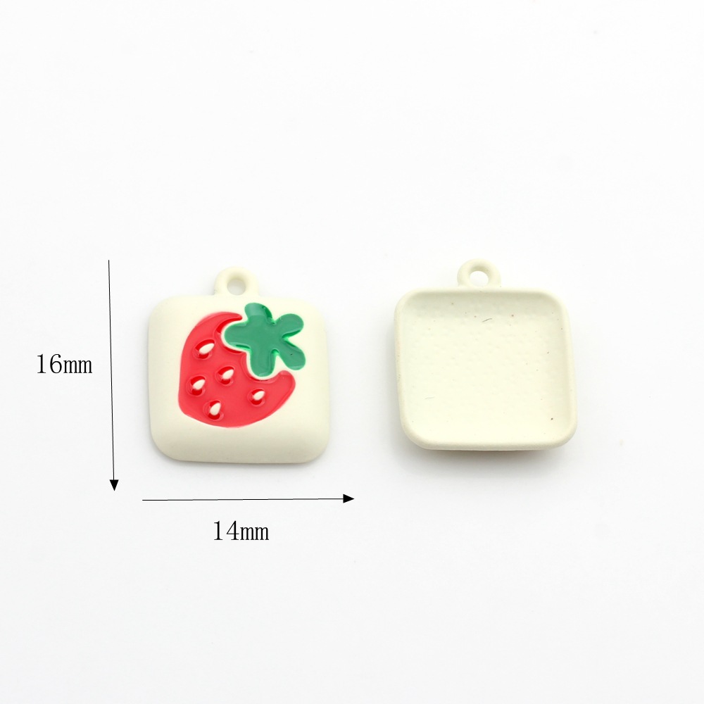 Square Strawberry - White