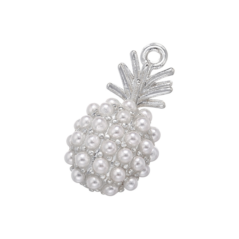 White Gold Pineapple 16.5x9mm