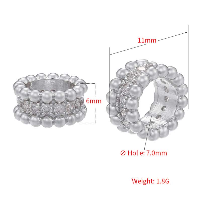 Platinum Beaded Spacer Beads 9.5x9mm