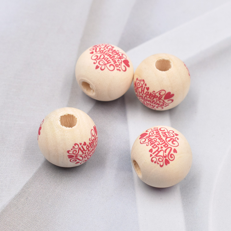 log love English wooden beads