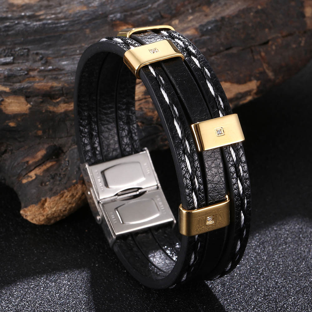 Black leather [gold]: 165mm