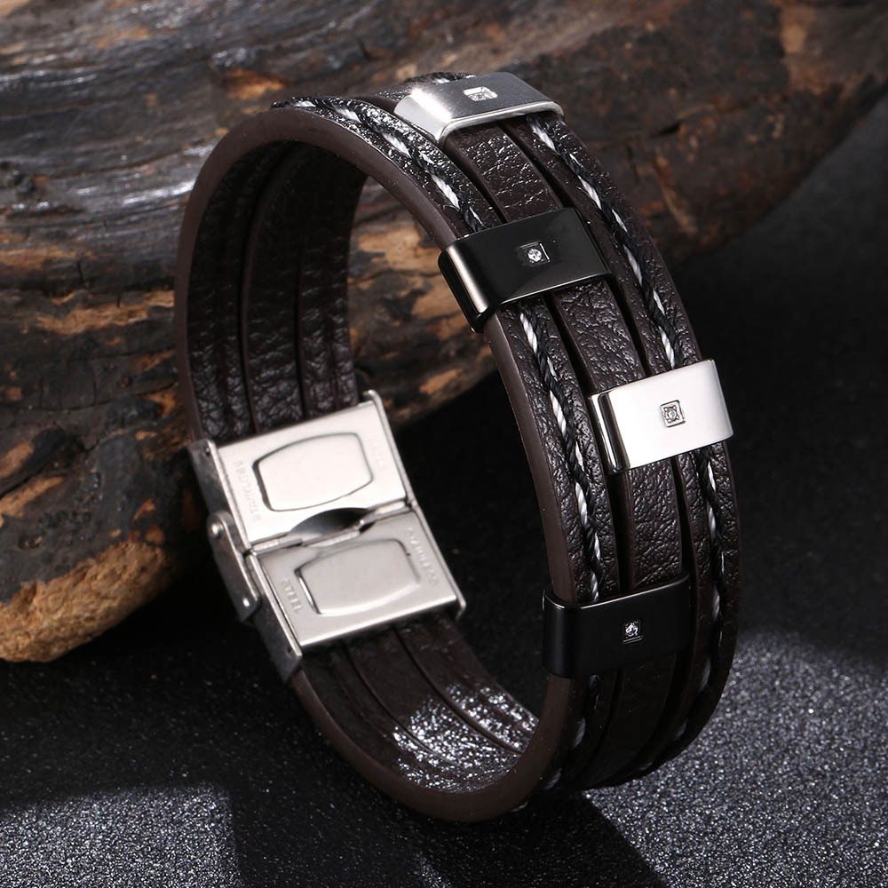 Brown leather [steel black]: 165mm