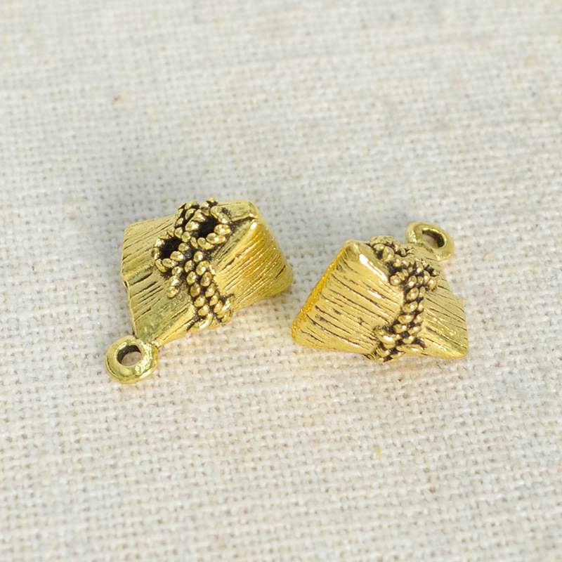 2 antique gold color plated