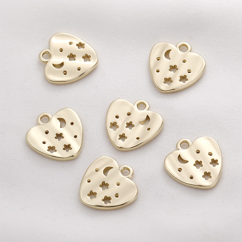 12# Gold Love Pendant 14x14mm