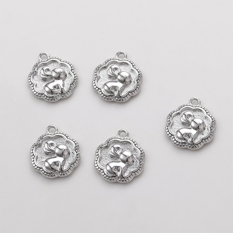 4# White K Flower Rabbit [1 Piece] About 12*14mm