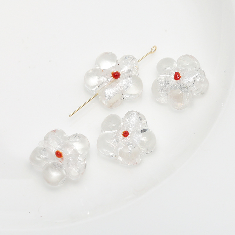 1:1# Transparent white flower 19mm