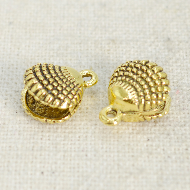 2 antique gold color plated