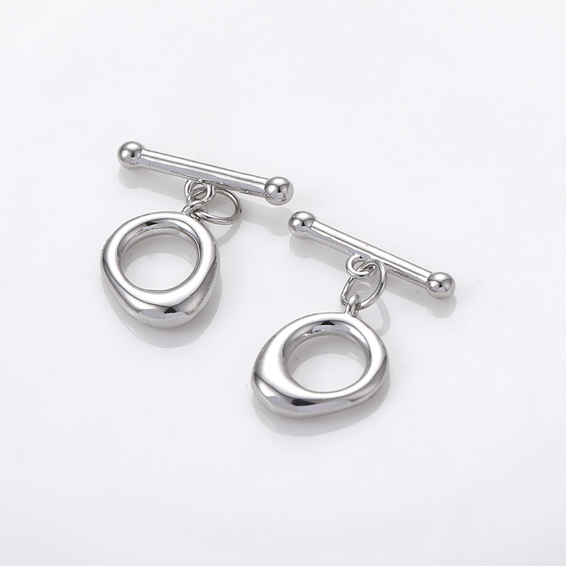 4# White k small irregular round OT buckle [1 set]