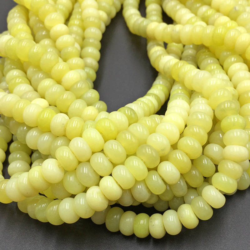 Lemon jade yellow 4-6mm about 90 pcs