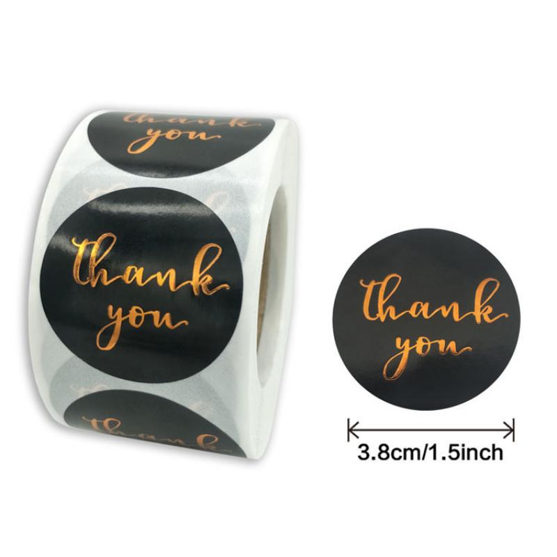 THANK YOU 1.5 inch (38MM) in gold on black