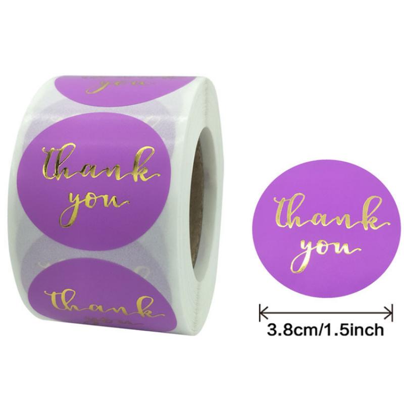 THANK YOU purple gold lettering 1.5 inches (38MM)