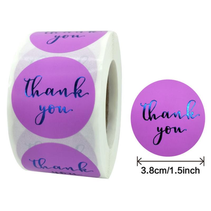 THANK YOU BLUE GOLD on purple background 1 inch (2