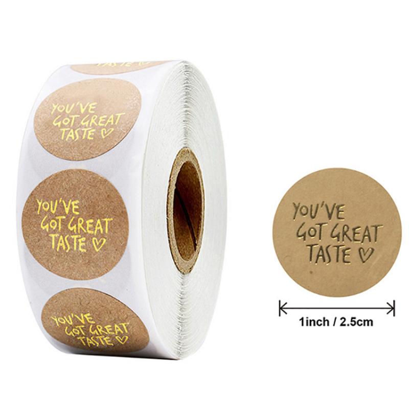 GREAT TASTE kraft paper gold lettering 1.5 inches