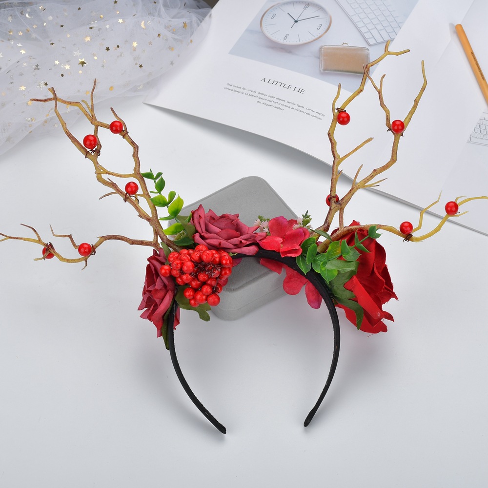 red rose headband