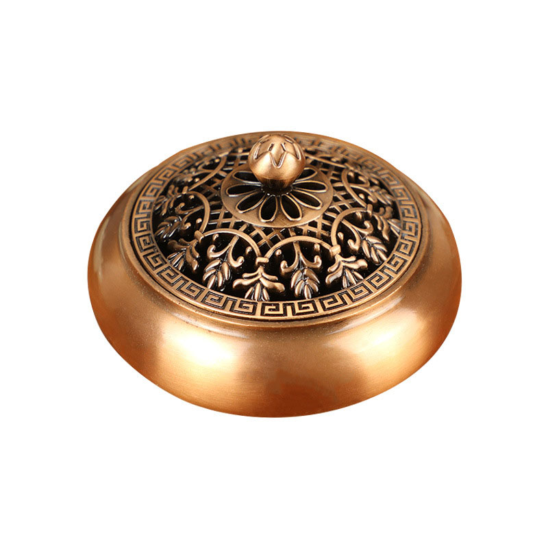 Copper hollow orchid incense burner