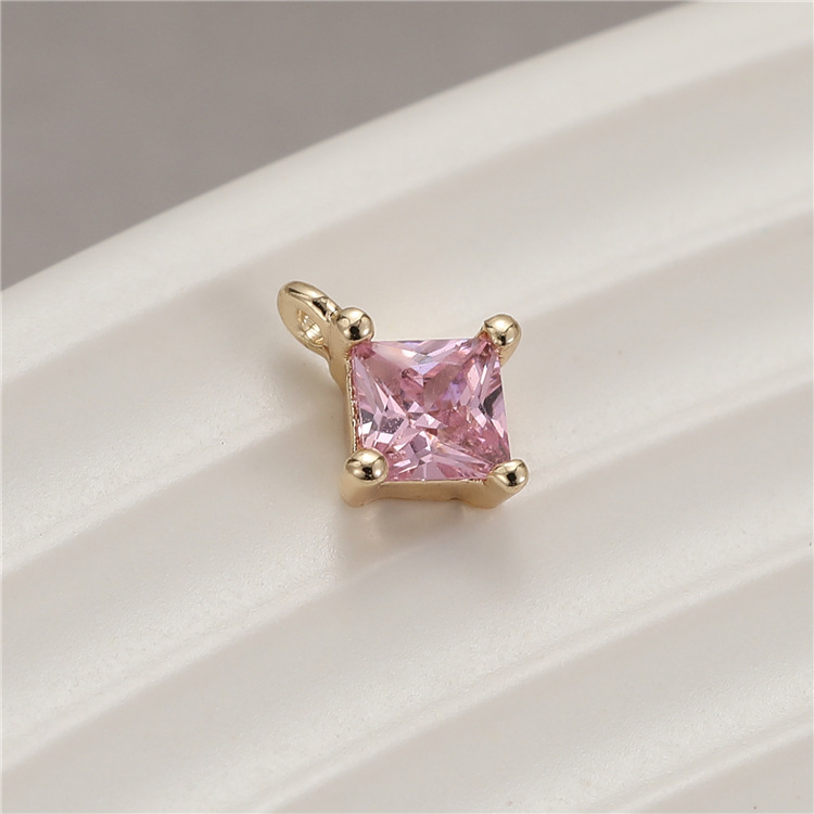 2:14K Gold H-0927 Pink Single Hanging 5x7mm