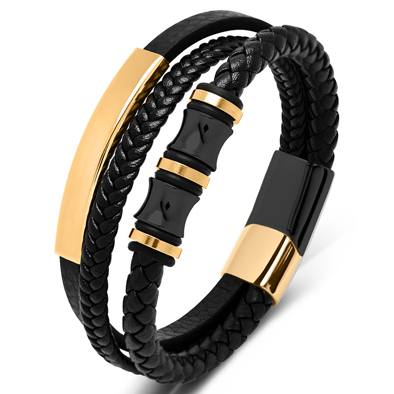 3:Black leather [gold black]