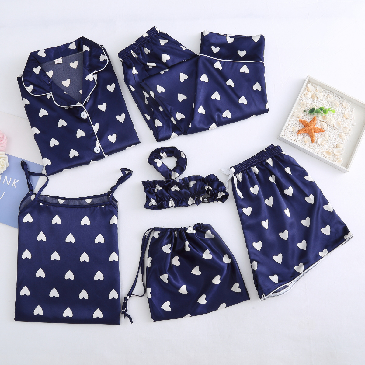 Peach Heart Seven-piece Set (Blue)