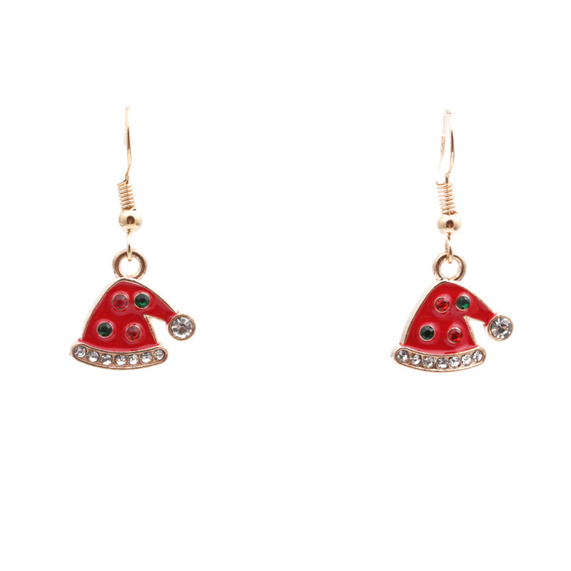 B Christmas hat earrings