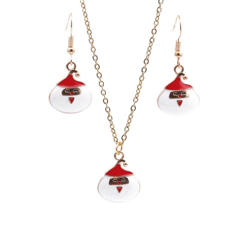 Christmas Snowman Earring Necklace Set