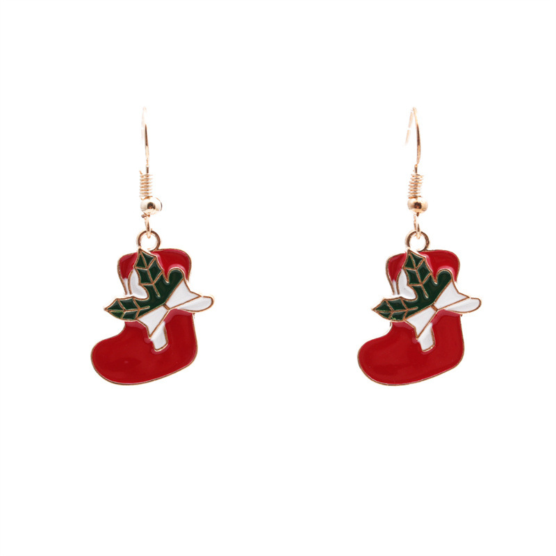 christmas sock earrings