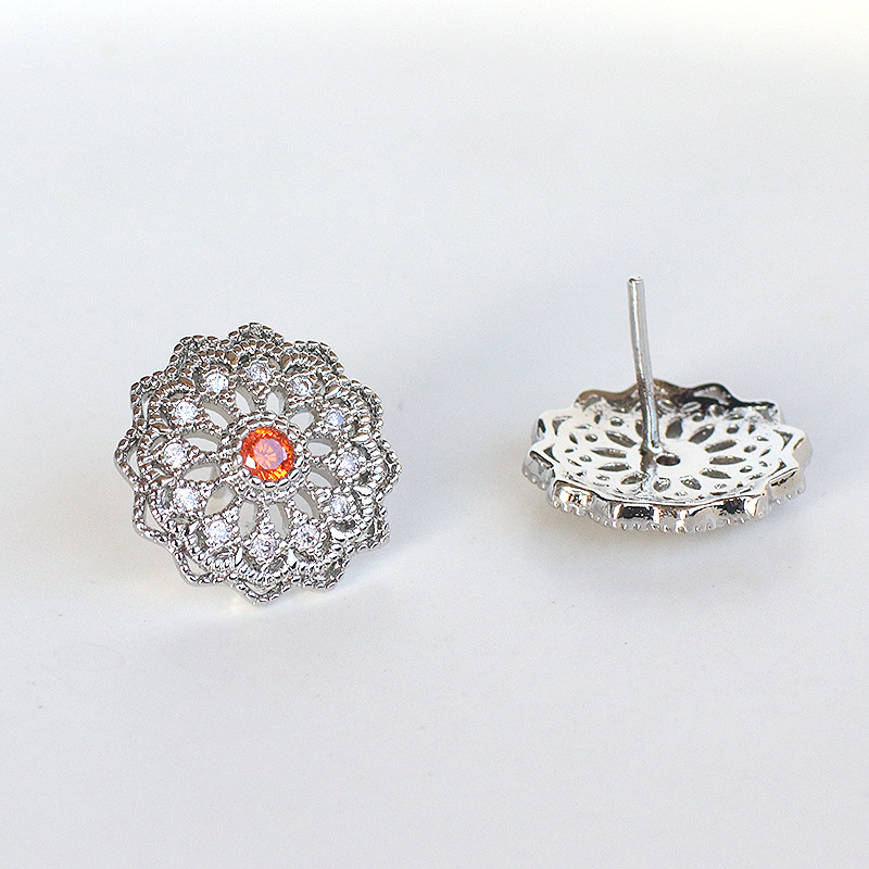 5# flower type white gold 13mm