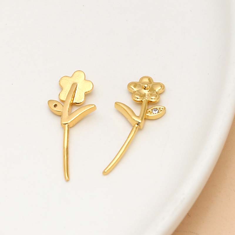 4# flower golden left 10x12mm