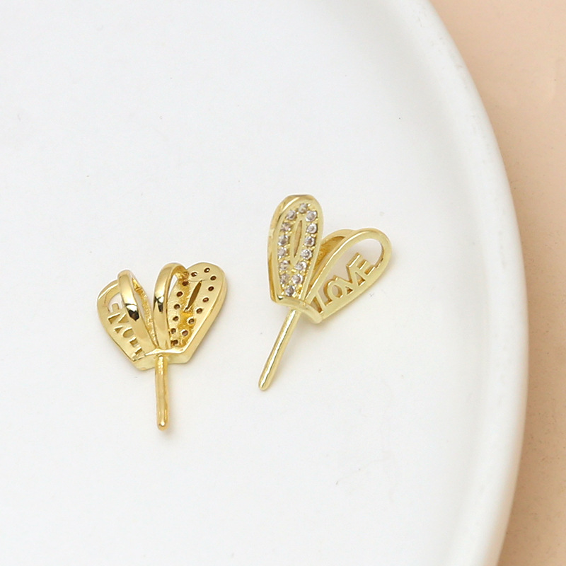 1:1#LOVE rabbit ears gold 11x9mm